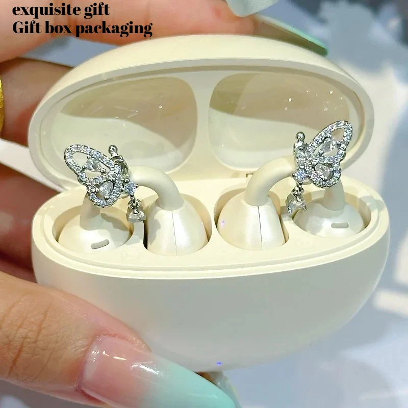 

New Bow Ear Clips Decoration for Freeclip2 Earphones Buckle with Diamond Clasps Earphones Accessories for Fashion Coordination