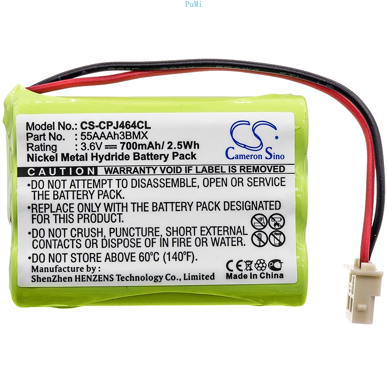 

Ni-MH BabyPhone Battery for Bell South, Coby, American, Maestro, Casio, Memorex, Verge, Conair, BT, Xact, Fisher - 3.6V, 700mAh