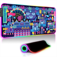 Pc Gaming Accessories Cyber City Extended Pad Desktops Desk Mat Rgb Mouse Mats 900x400 Gamer Office Keyboard Mousepad Xxl