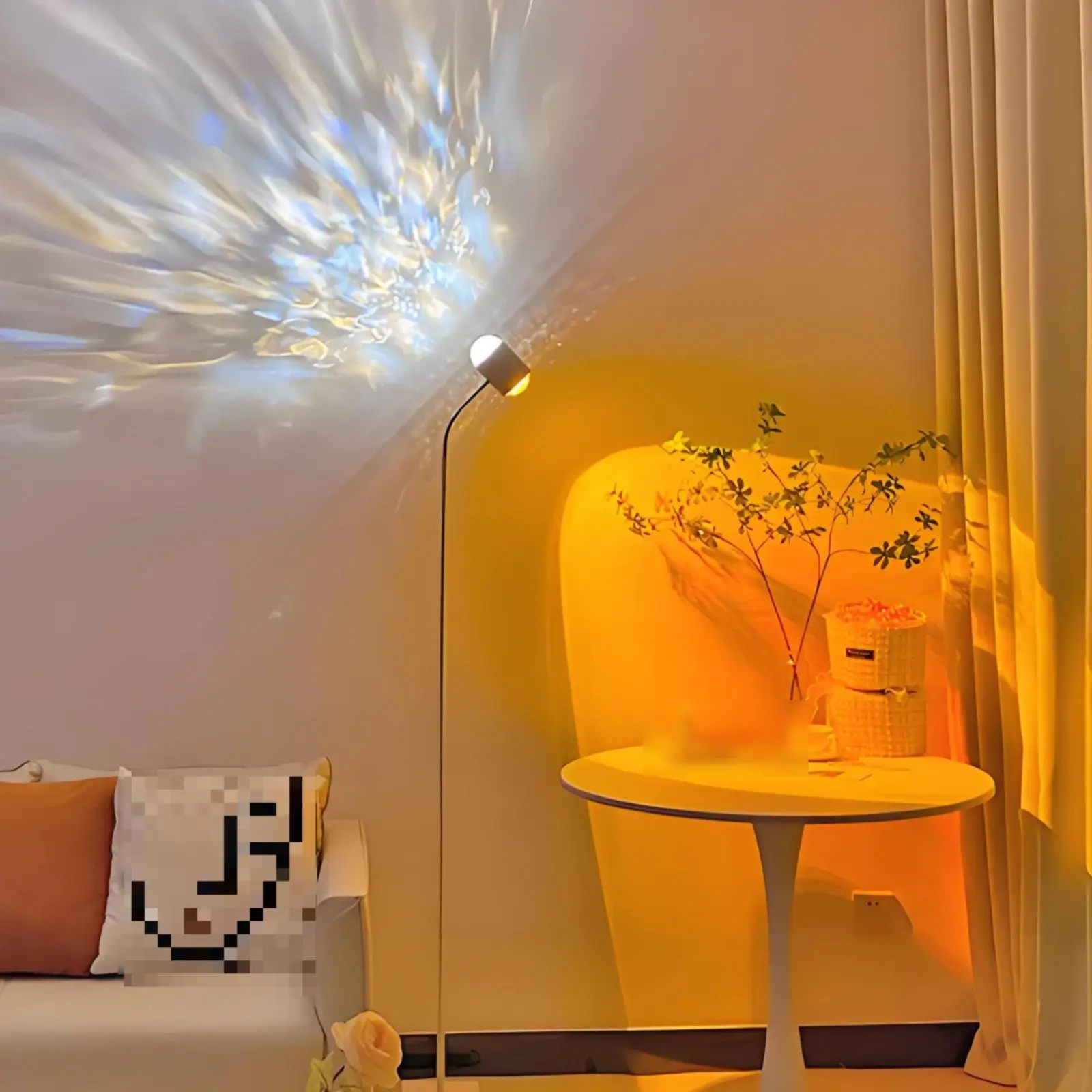 Sunset Lamp Wave Ripple Layered Lighting Designer Standing Lamp LED Atmosphere Light for Bedroom and Lounge