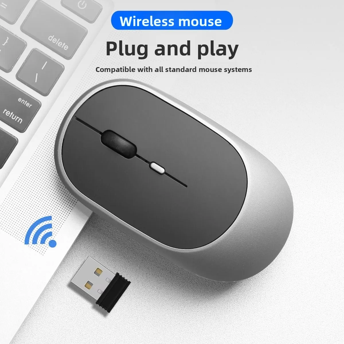 Portable Office Wireless Bluetooth Dual-Mode Rechargeable Quiet Mouse - Easy to Carry