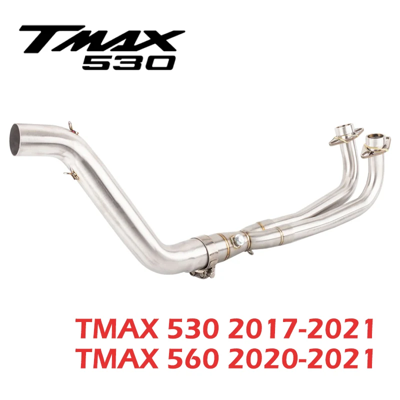 REALZION TMAX 500 530 560 Motorcycle Exhaust Pipe Middle Link Pipe Slip-on Muffler Escape For YAMAHA TMAX530 2008-2016 2017-2021