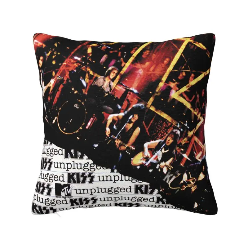 Custom Kiss Rock Roll Pillow Case 40x40cm Gorgeous Metal Heavy Band Modern Cushion Cover Car Pillowcase