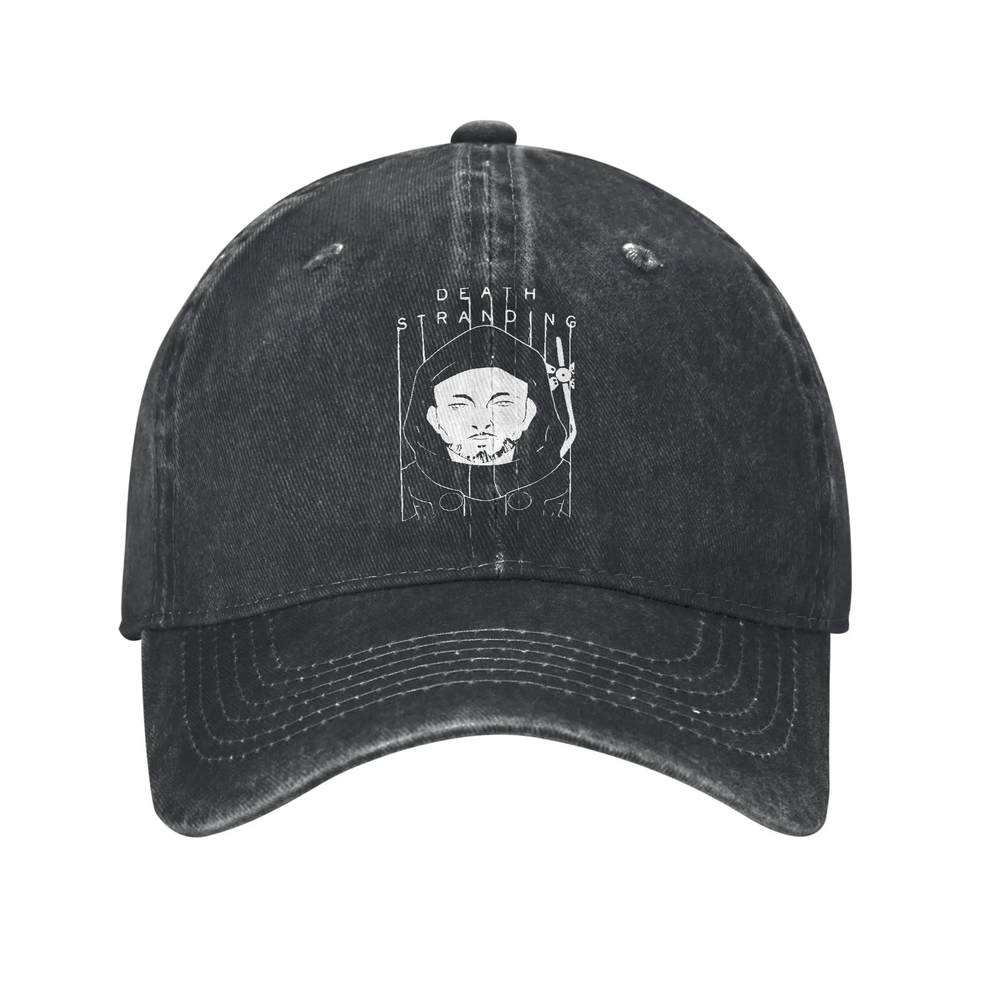 

Fashion Idol Face Death Stranding Game Baseball Cap Distressed Denim Washed Snapback Cap Outdoor Running Golf Gift Cap