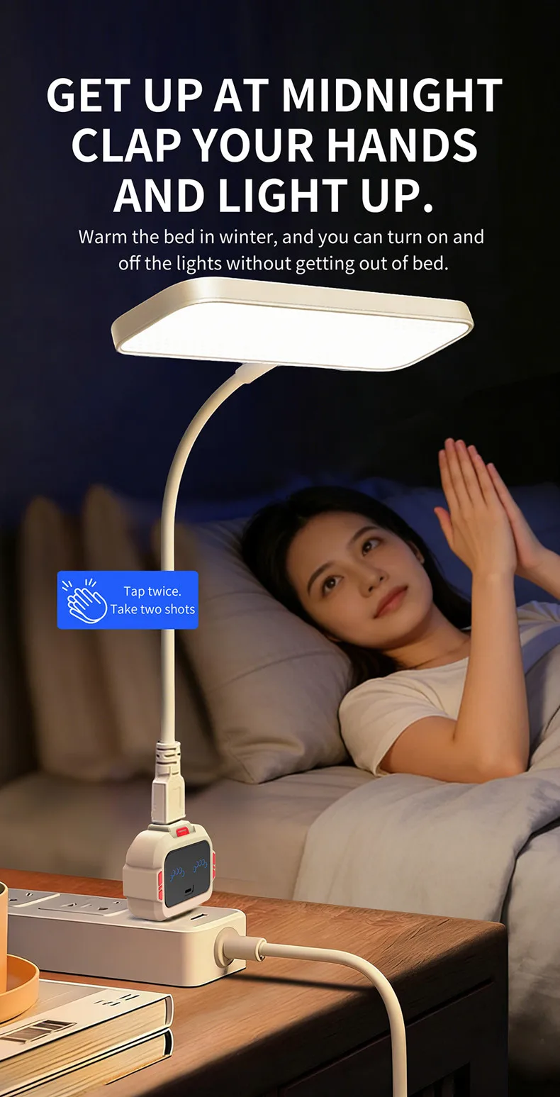 USB Smart Voice-Controlled Switch, Clapping Control Power Adapter, Lazy Person's Gadget, Universal for Night Light, Fan, and Humidifier / Control by Clapping Twice / USB Voice-Controlled Switch, Clapping to Turn On/Off, Smart Power Adapter, No Need to Get Up, Compatible with USB Devices