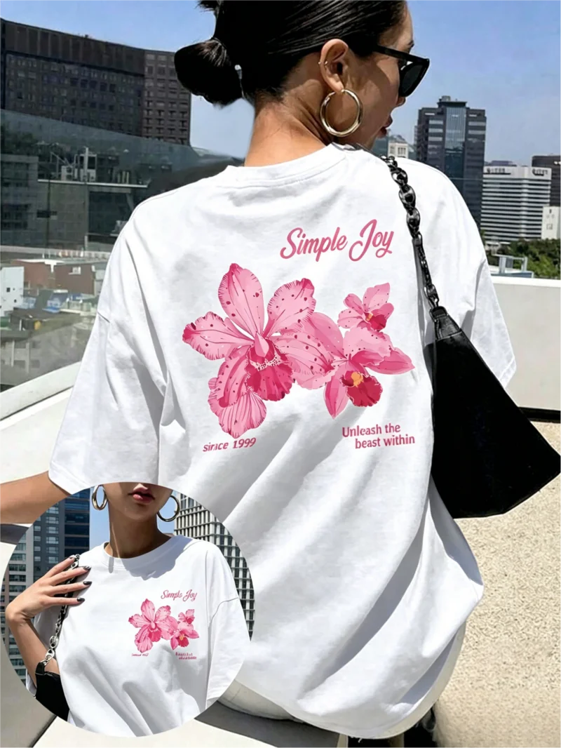 Simple Joy Pink Orchid Graphic T-Shirt, 