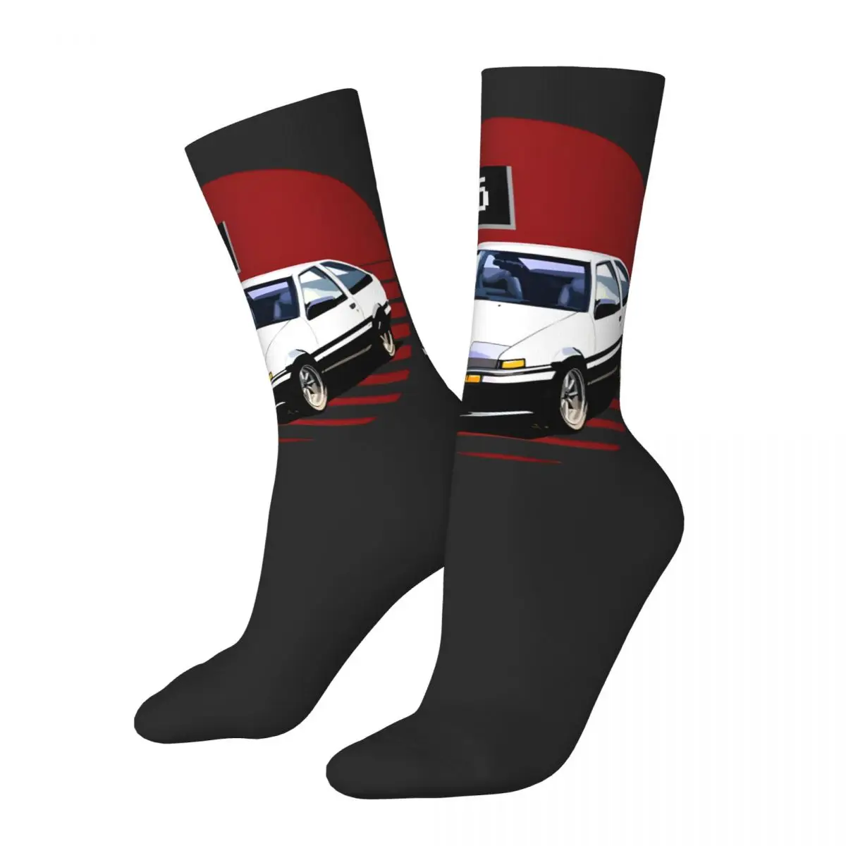 Hip Hop Vintage 1983 AE86 Sprinter Trueno JDM Crazy Men's compression Socks Unisex Initial D Harajuku Pattern Printed Funny