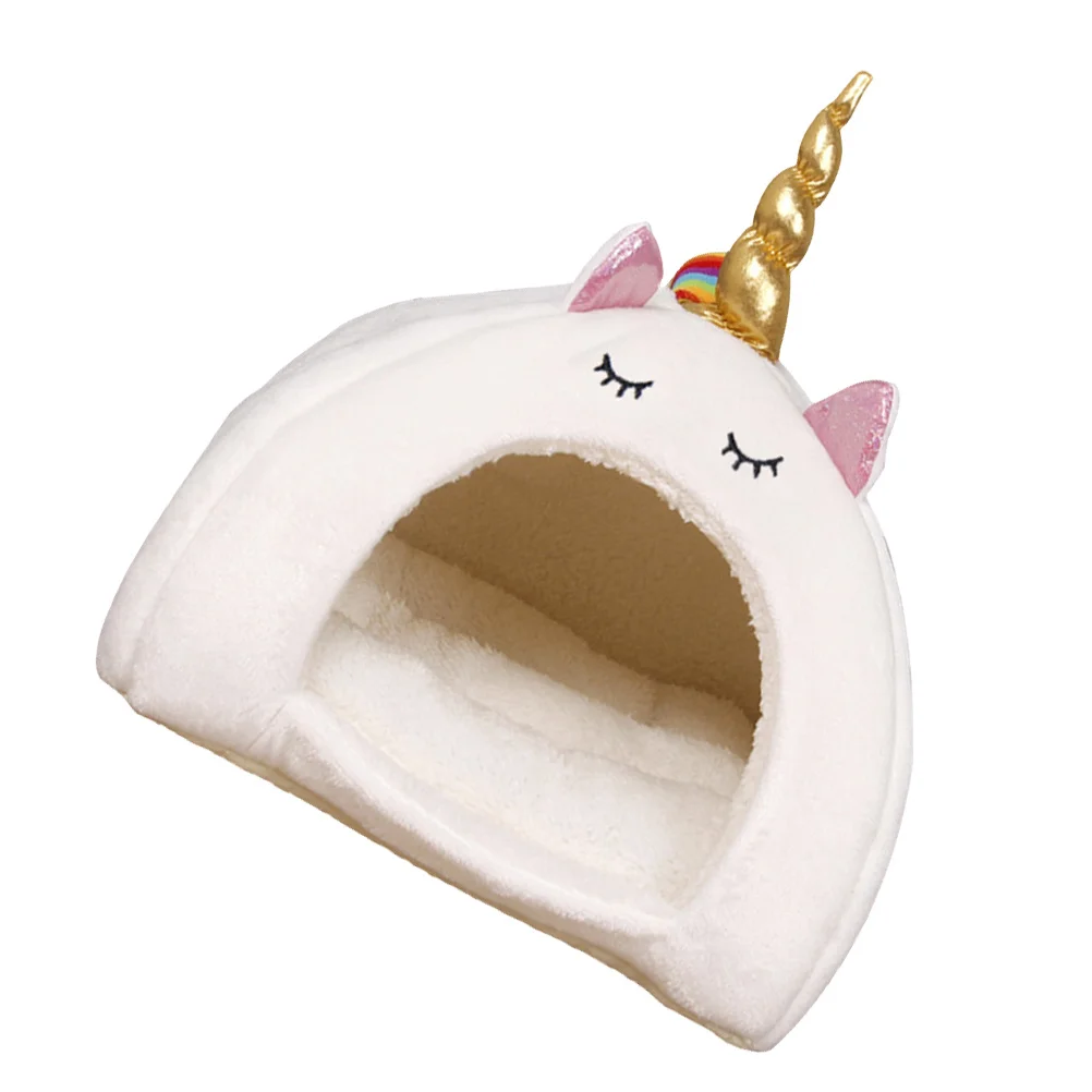 

Unicorn Pet Bed Winter Warm for Hamster Squirrel Rabbit White Material Lovely Color Cute Design Pet Bed