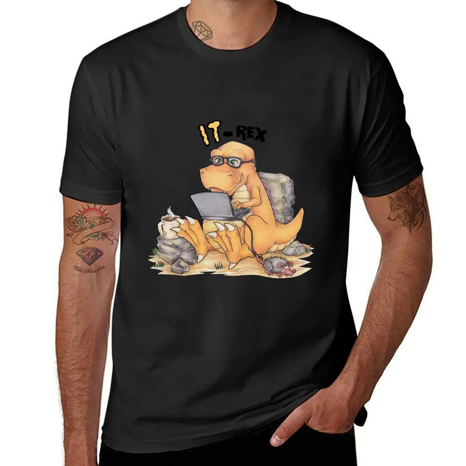 IT-Rex cute pc tyrannosaurus with laptop T-Shirt tees customizeds vintage sweat t shirts for men graphic