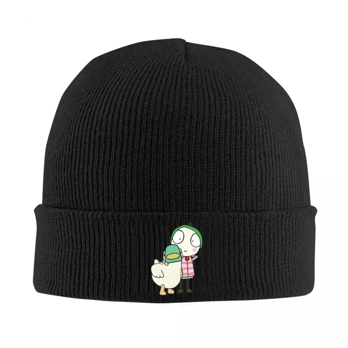 Sarah And Duck Having Fun Warm Knitted Cap Hip Hop Bonnet Hat Autumn Winter Outdoor Beanies Hats for Men Women Adult