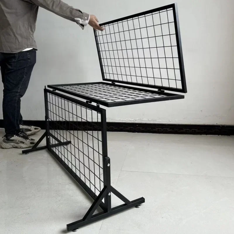 Folding Grid Rack, Simple Stall Storage Rack, Portable Floor Stall Display Rack, Outdoor Exhibition Jewelry Rackn29