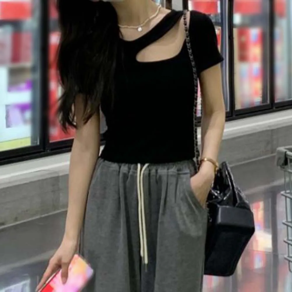 

Футболка с коротким рукавом, облегающая, для отпуска, из полиэстера, однотонная, умеренная эластичность, стандартная длина, классический крой