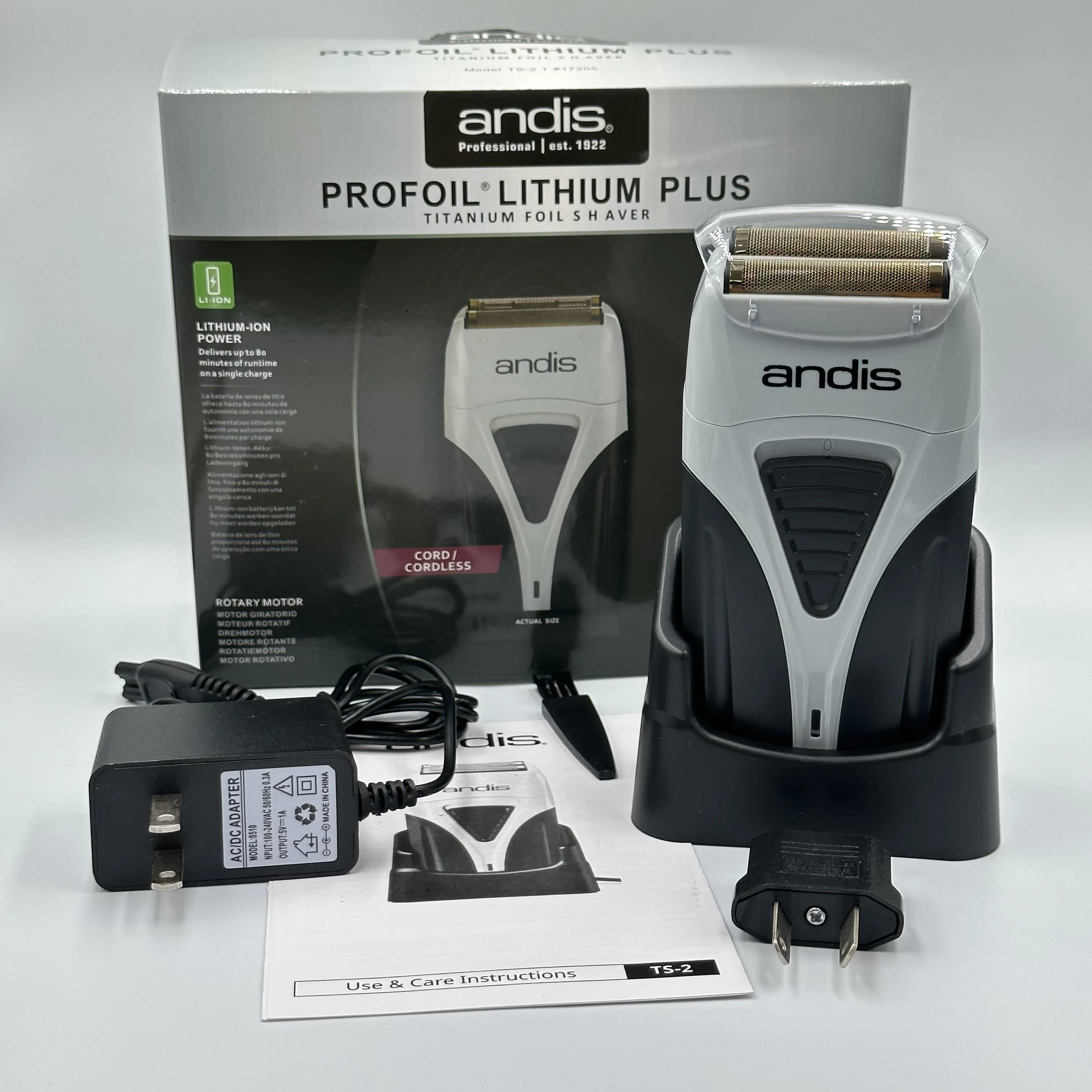 Original ANDIS Profoil Lithium Plus 17205 barber hair cleaning electric shaver for men razor bald hair clipper supplies American