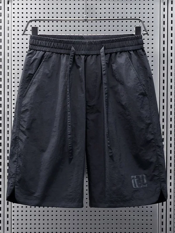 Ice Silk Loose Fit Summer Shorts for Men Thin Quick Dry Sport Elastic Waist Beach Pants Casual Straight Leg Youth Fashion