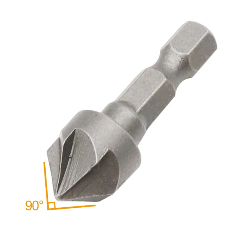 Hexagonal Shank Six-blade Chamfering Tool Carbon Steel Sandblasting Chamfering Knife Woodworking Hole Opener Countersink