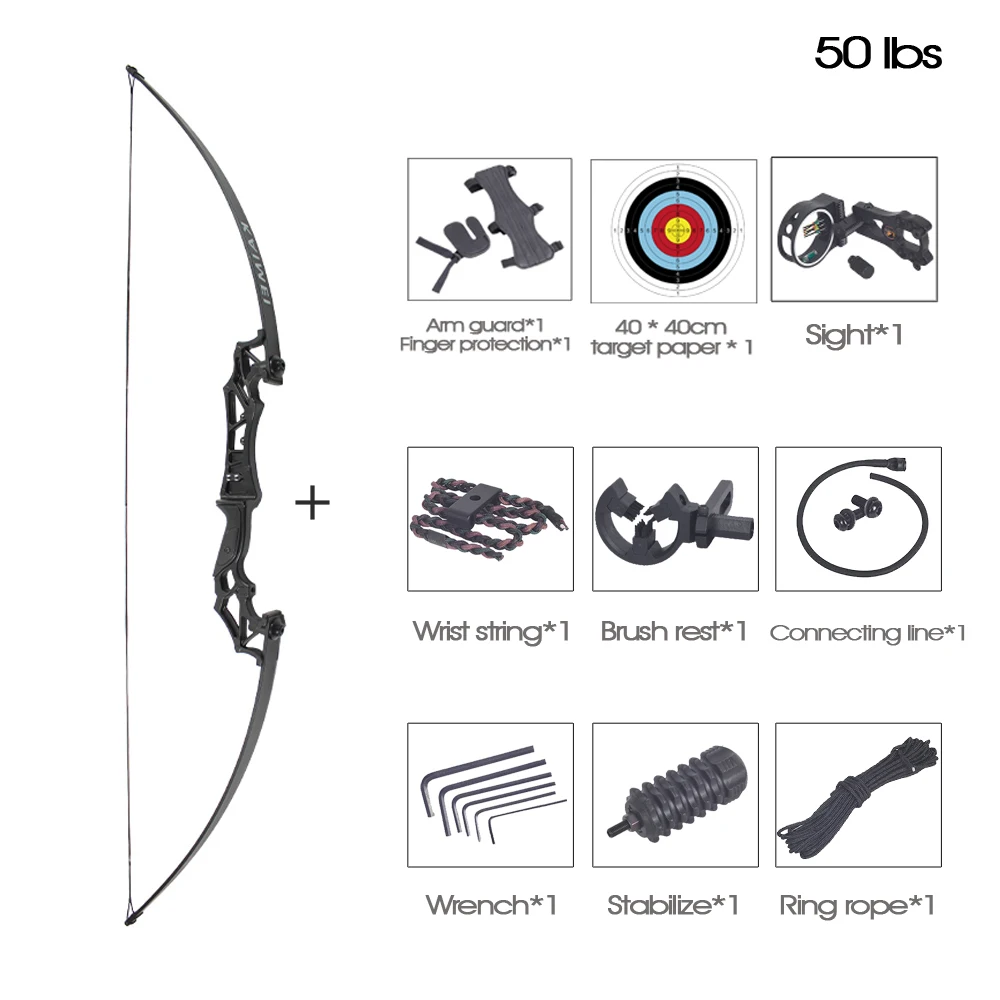 

30-50lbs Straight Bow Professional Recurve Bow Powerful Hunting Archery Bow Arrow Outdoor Hunting Shooting Sports High-quality