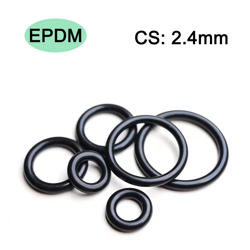 EPDM Rubber O Ring Seal Thickness CS 2.4mm Rings Gasket Resist Acid / Alkali / Aging / Ozone / Insulation Ect. Size: OD*CS