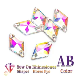 Sew On AB Rhinestone Diamond Shape Flatback Glass Crystals For Clothing Wedding Dresses  Shoes Bags All for Decoration DIY