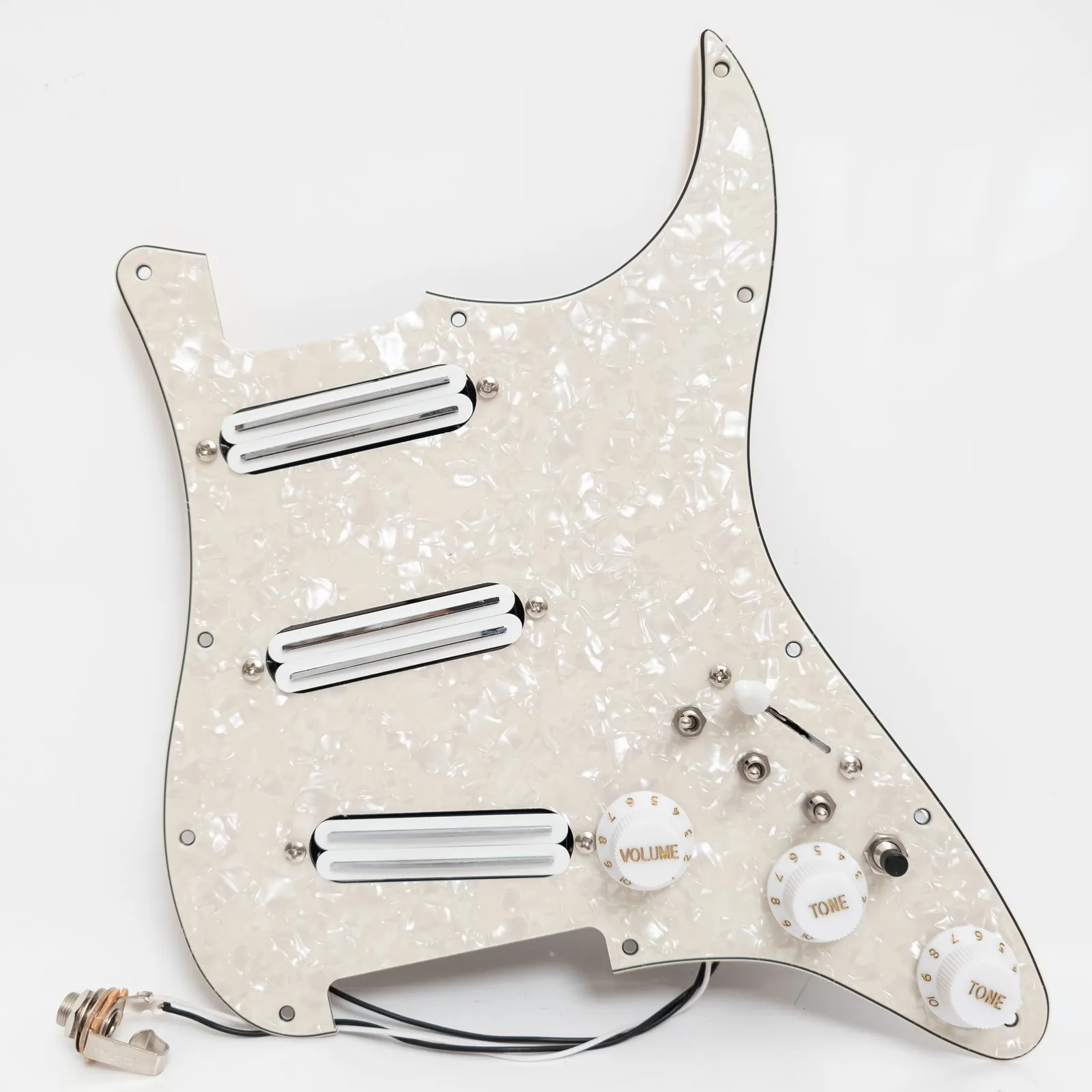 SSS Prewired Loaded Pickguard 3 Dual Rail Mini Humbucker Pickups Coil Split Function 11 Hole Replacement For ST Guitar