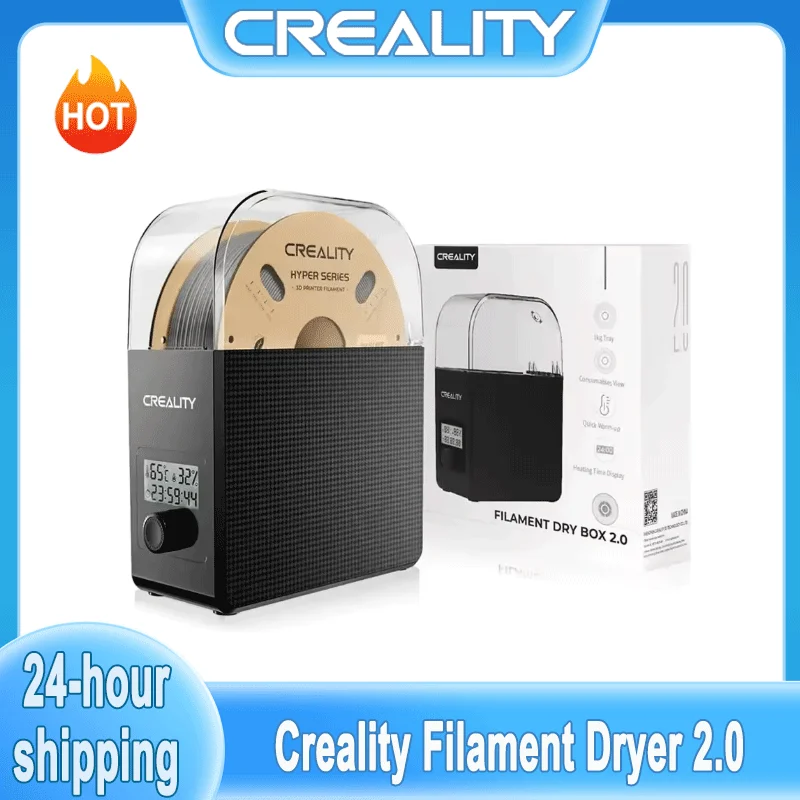 Creality 1KG Filament Dry Box 2.0 with Adjustable Temperature 45℃-65℃ Real-Time Humidity Monitoring Hot-Air Heating 0-24h Settin