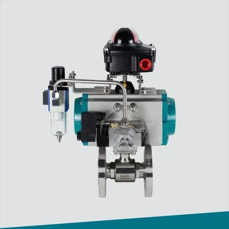 304 Pneumatic Sanitary Flanged Ball Valve WQ Series (45)