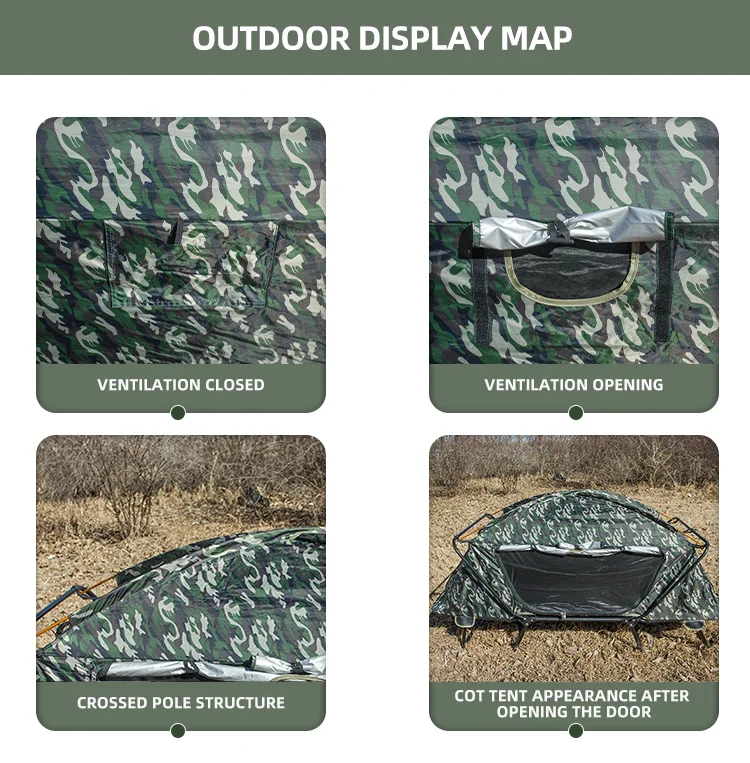 1 Person Pop Up Folding Outdoor Fishing Off The Ground Camping Bed Cot Tent