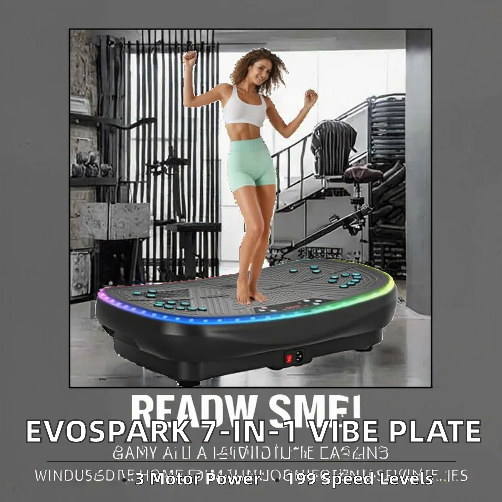 7-in-1 4D Vibration Plate Exercise Machine 900W Triple Motor System 9 Cool LED Light Effects 199 Adjustable Speeds