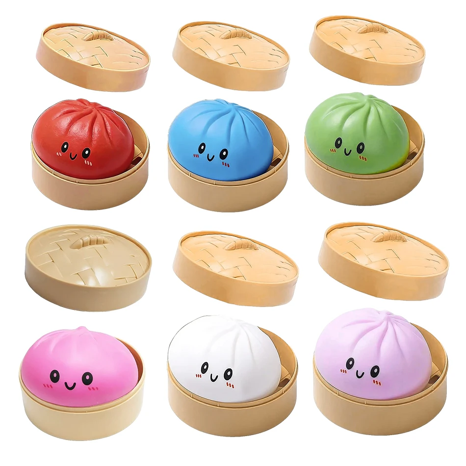 Realistisches Riesen-Knödel-Quetschspielzeug mit Bambus-Dämpfer, weicher TPR-Teigball, Entspannungs-Fidget-Spielzeug, lustiges kreatives Geschenk