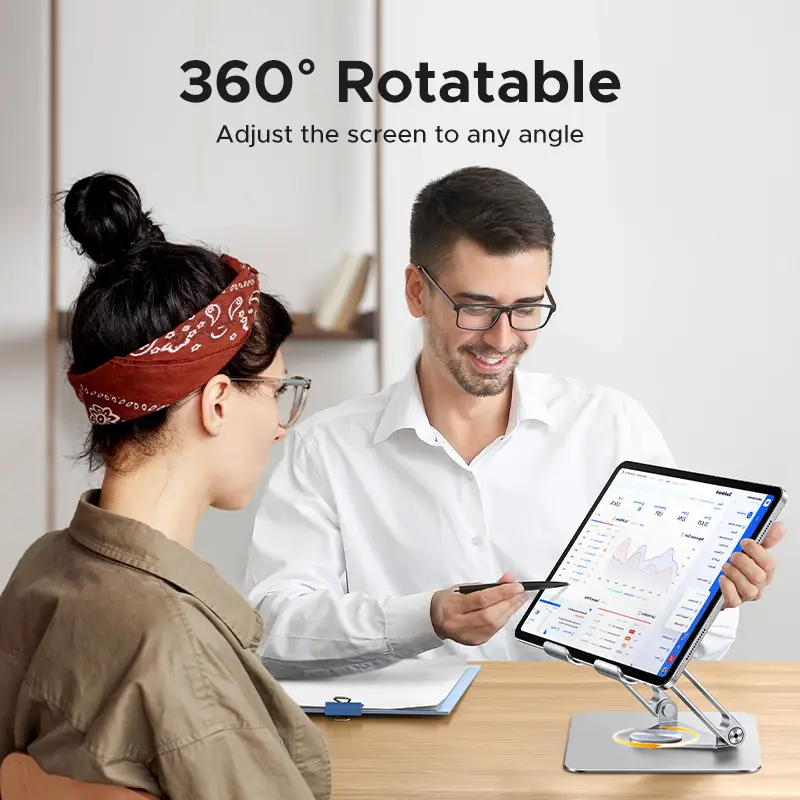 UGREEN Tablet Phone Stand 360°Rotatable Aluminum iPad Stand For iPad Pro iPhone Xiaomi Tablet Support Laptop Stand Tablet Holder - 2