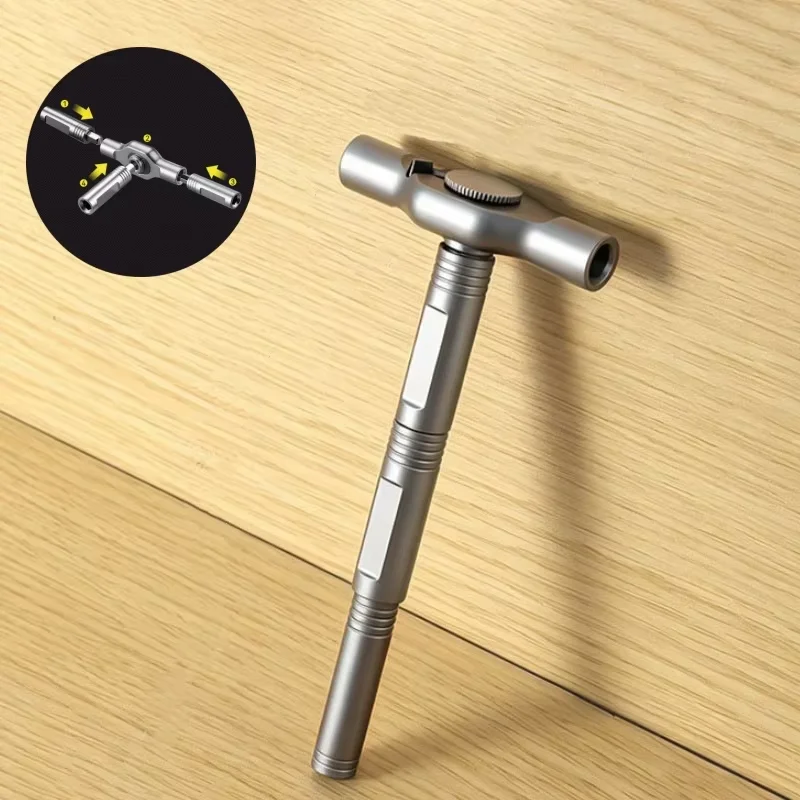 High Torque Convertible Ratchet Screwdriver, T-Handle Extension Magnetic Driver Tool for Motorcycle DIY Repair
