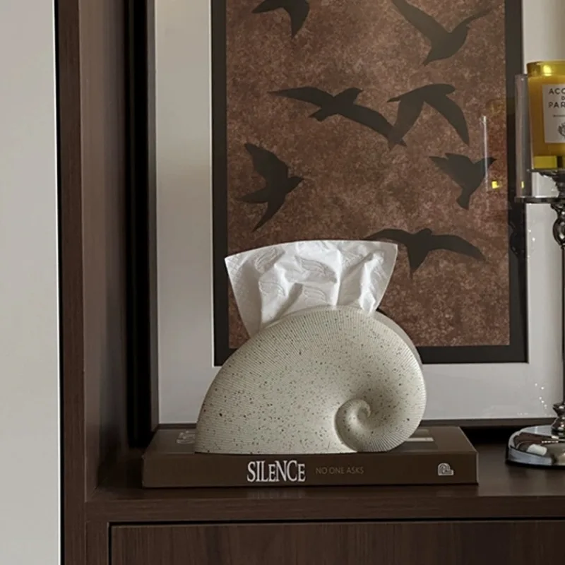Nordic style creative conch tissue box model room living room indoor entrance pumping carton art advanced desktop ornament
