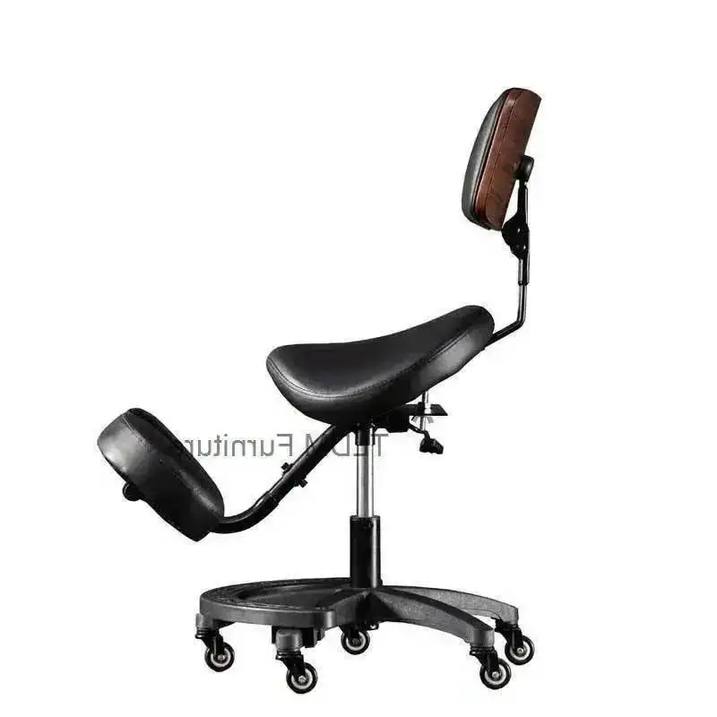 Adjustable Chair Kneel Office Kneeling Ergonomic Chair With Saddle Back Support Rolling Stool Heavy Duty for Dental Saloon Spa