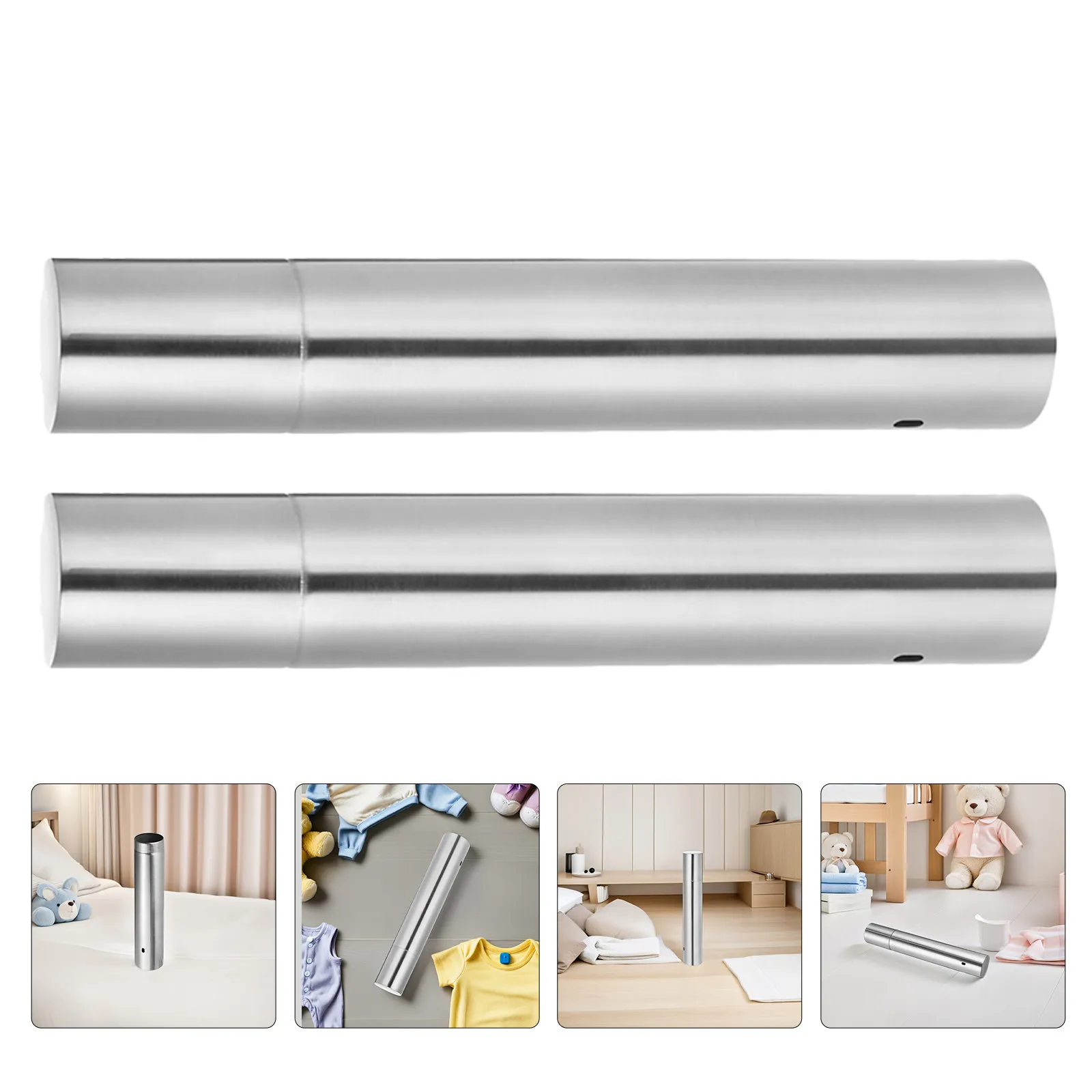 2Pcs Birth Certificate Metal Storage Tube Stainless Steel Organizer Cylinder Waterproof Document Holder Travel Case 13.78x1.38