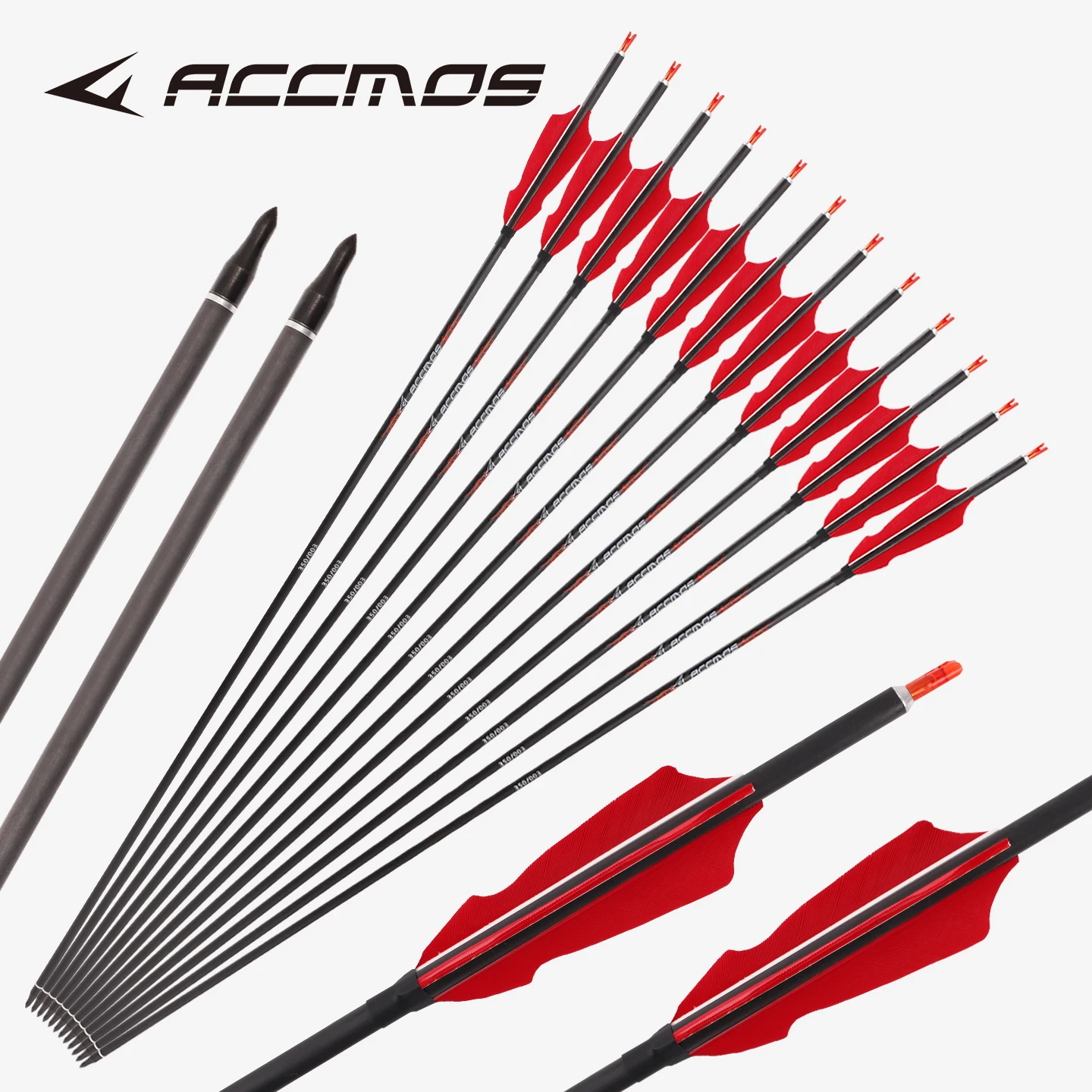 

6/12/18 шт. 33 дюйма ID6,2 мм стрелы для стрельбы из лука из чистого углерода для охоты, стрельбы из турецкого пера, позвоночника 250/300/350/400/500/600/700/800