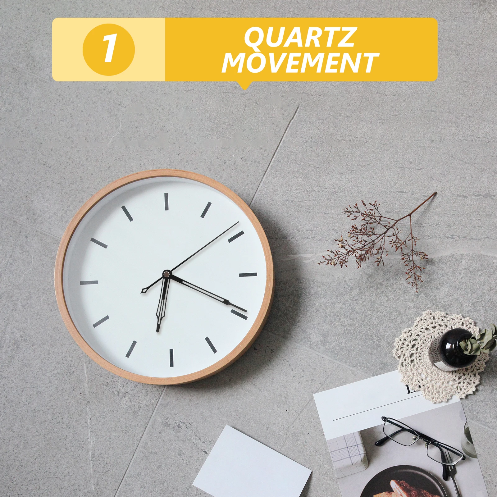 1 set DIY Silent Wall Clock Quartz Movement Kit 30cm Diameter 8-10mm Thickness 22mm Shaft 13mm Thread Repair Replacement Parts