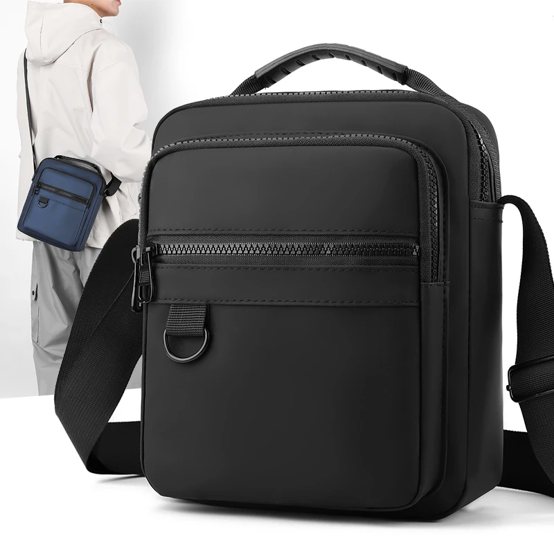 

Waterproof Oxford Sling Bag Men Anti-Theft Crossbody Messenger Phone Pouch Daily Commute Travel Small Zipper Shoulder Bag Black