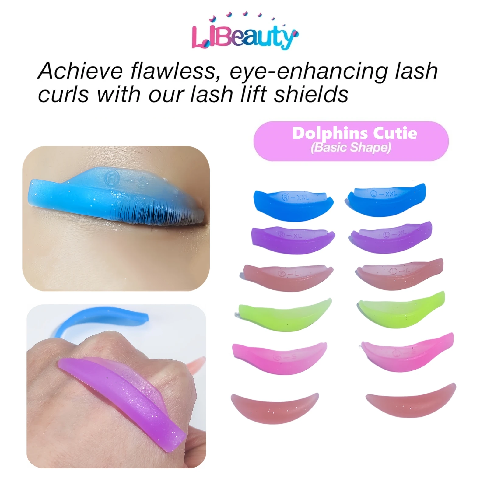 Libeauty 5 Paar L Curl Silikon-Wimperndauerwellenpads, klebrige Wimpernstangen, Schildheben, 3D-Wimpernzange, Zubehör, Make-up-Werkzeug