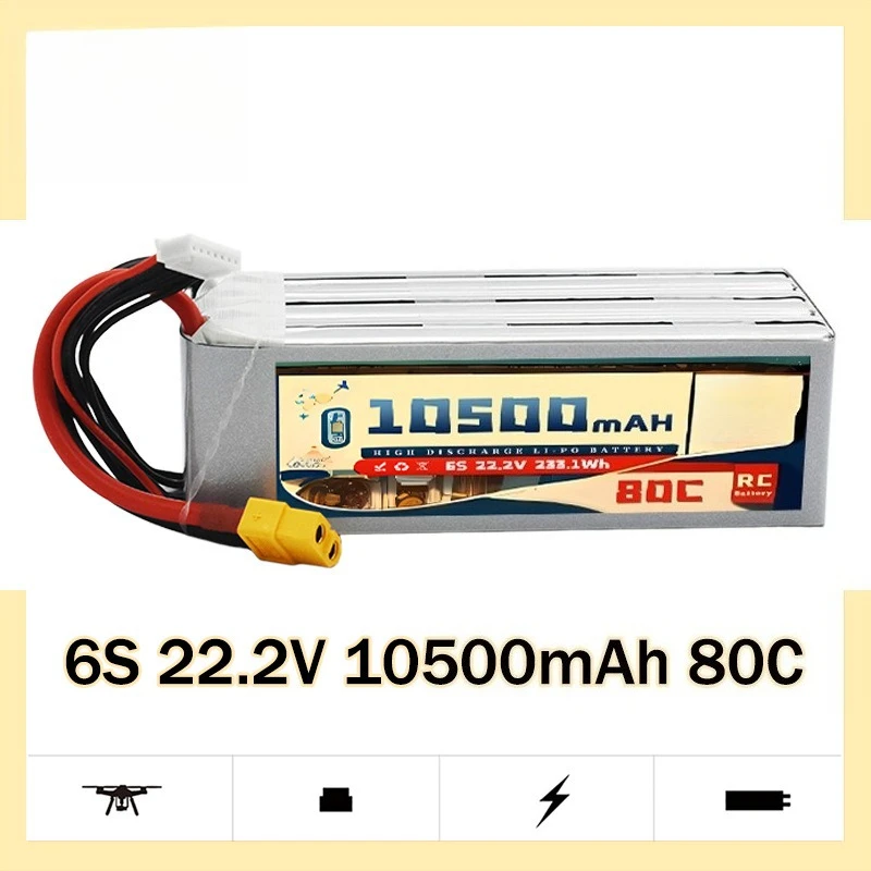 

6S 22.2V 10500mAh 80C Remote Control FPV Helicopter Model RC Model Lithium Battery