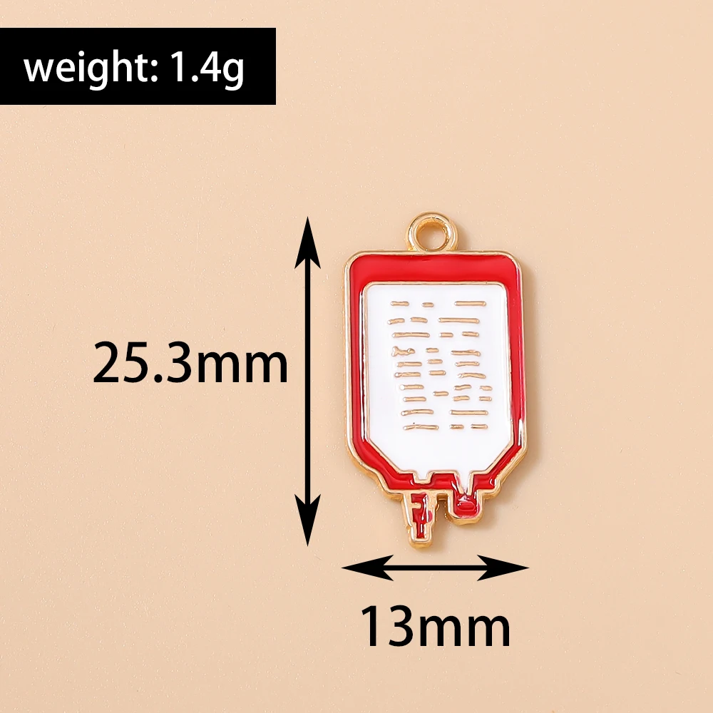 Leslie 10 Stück Emaille Medizinische Stethoskop Spritze Krankenschwester Hut Anhänger für Armband DIY Ärzte Charms Schmuckherstellung – Detail 7