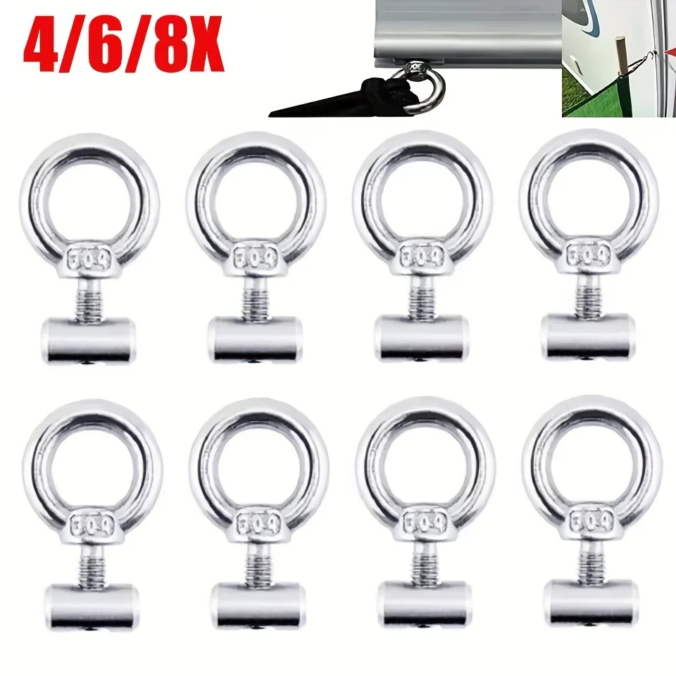 

4/6/8 шт., стопоры для навеса из нержавеющей стали, 6 мм, стопоры для дома на колесах, кемпера, каравана, навеса, брезентовые стопоры