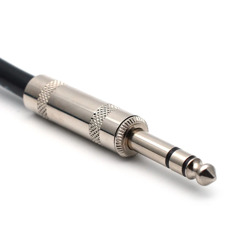1PCS Nickel Plated 6.35mm Mono Jack Plug Audio Connector Solder Cable DIY Audio Adapter 6.3mm Male Plug for Guitar