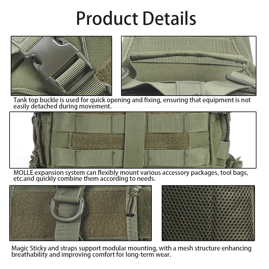 حقيبة كتف ذات سعة كبيرة وحقيبة كروس مع جيوب متعددة مناسبة للأنشطة الخارجية المختلفة #6