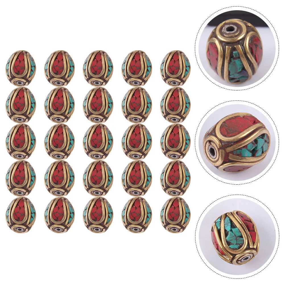 

20pcs Buddha Beads Turquoise Spacer DIY Craft Decorative Loose Beads for Jewelry Making Projects Smooth Surface No Burrs
