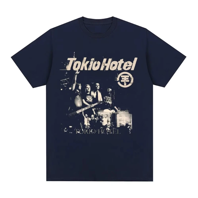 Camiseta de la gira de conciertos Beyond The World 2023 de la banda de rock Tokio Hotel, camiseta informal de manga corta para hombre, camisetas de Hip Hop Punk