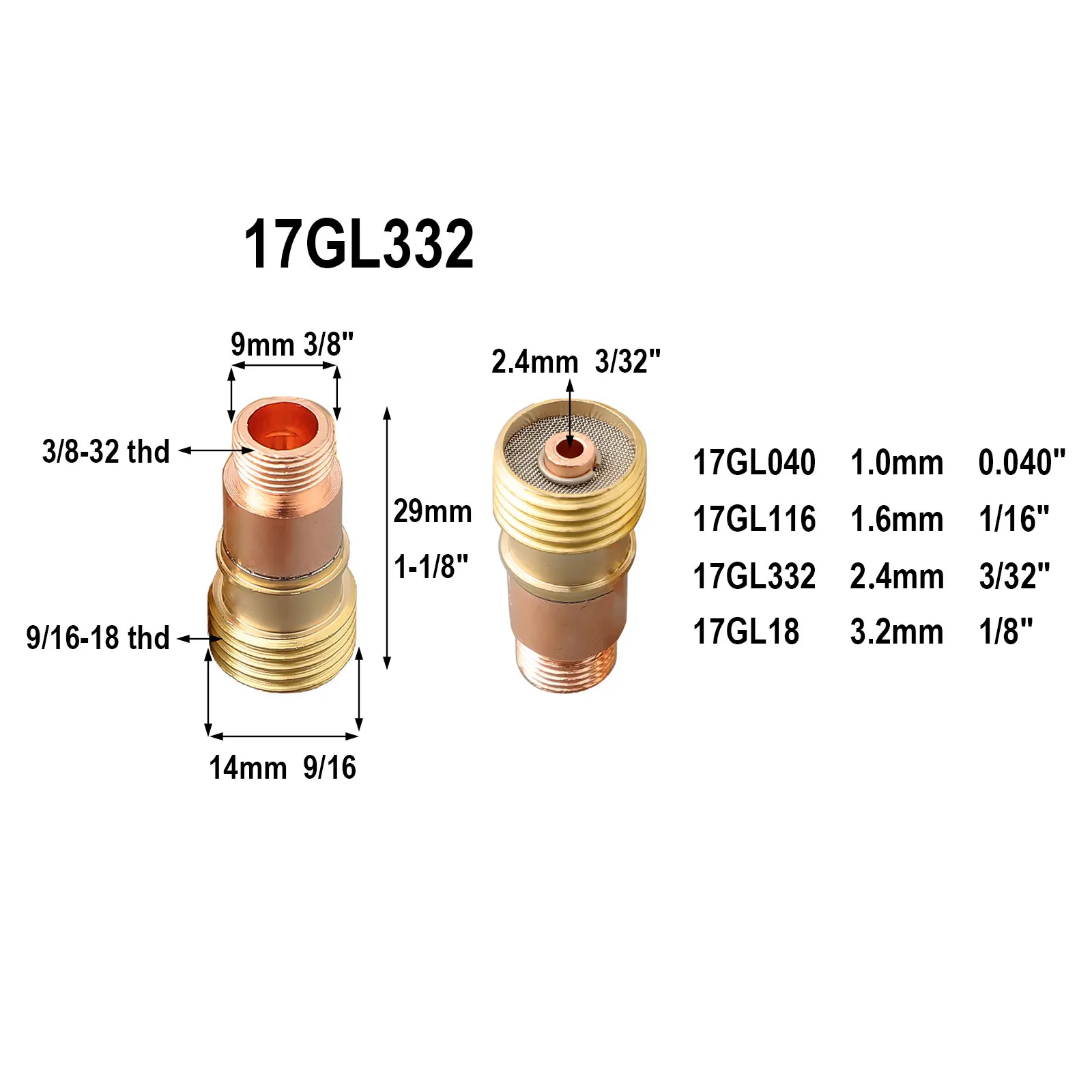 17GL332 Welding Accessories Fitting High quality New Parts Pro Welding parts kit 10N24S 20pcs DB SR WP 17 18 26