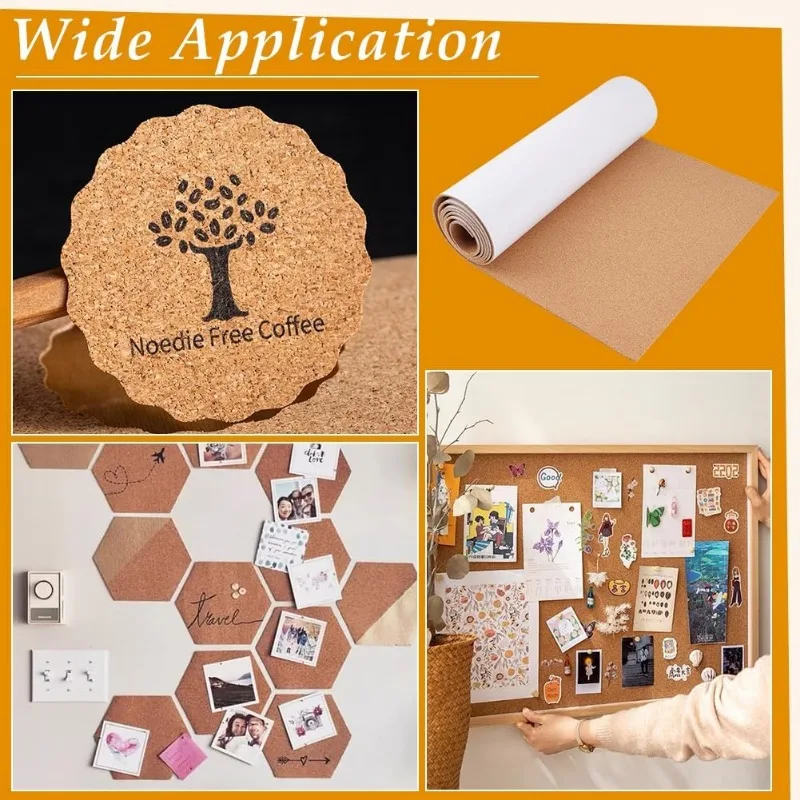 78.7x15.7 Inch Self-Adhesive Cork Roll, 3mm Thick Natural Cork Bulletin Boards, Sticky Cork Tiles for DIY Craft Kitchen Office