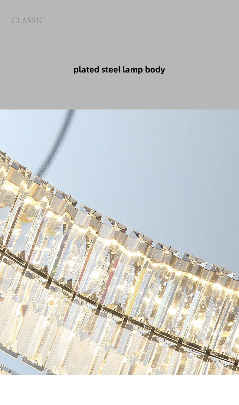Living Room LED Ceiling Lamp K9 Crystals Dimmable Light