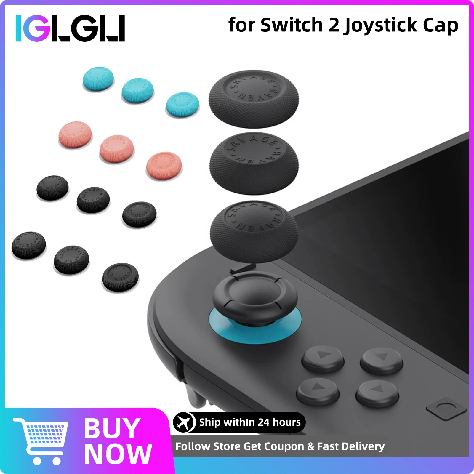 

Joy-Con Thumb Grip Joystick Cap Silicone Height Thumbstick Cover for Nintendo Switch 2 2025 Game Accessories（6PCS）