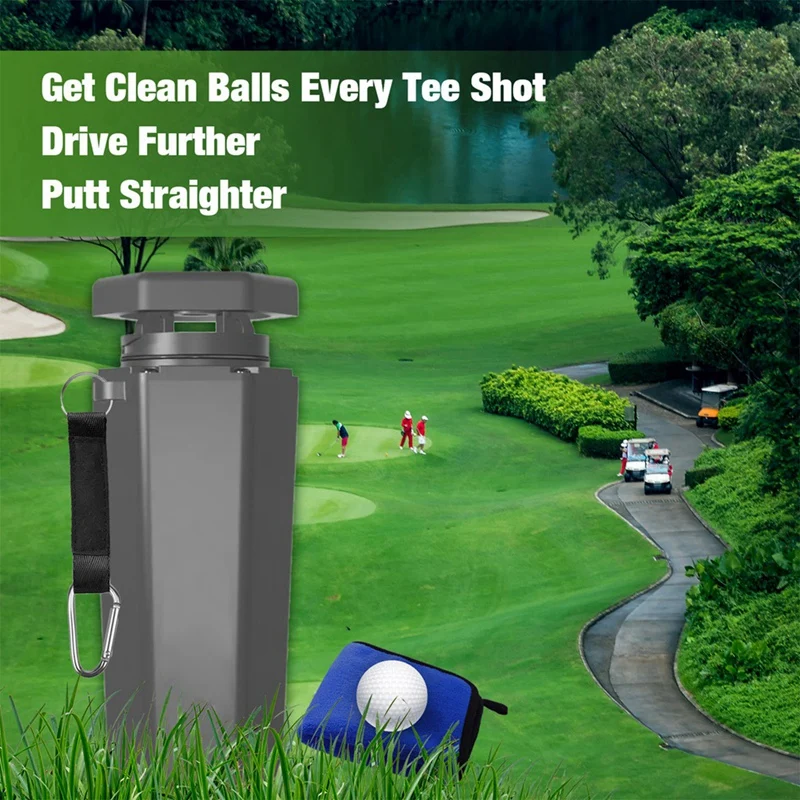 Golf Ball Washer Portable Towel Cleaning Machine Tool Reusable Outdoor Cart Cup Holder Universal Golf Accessories