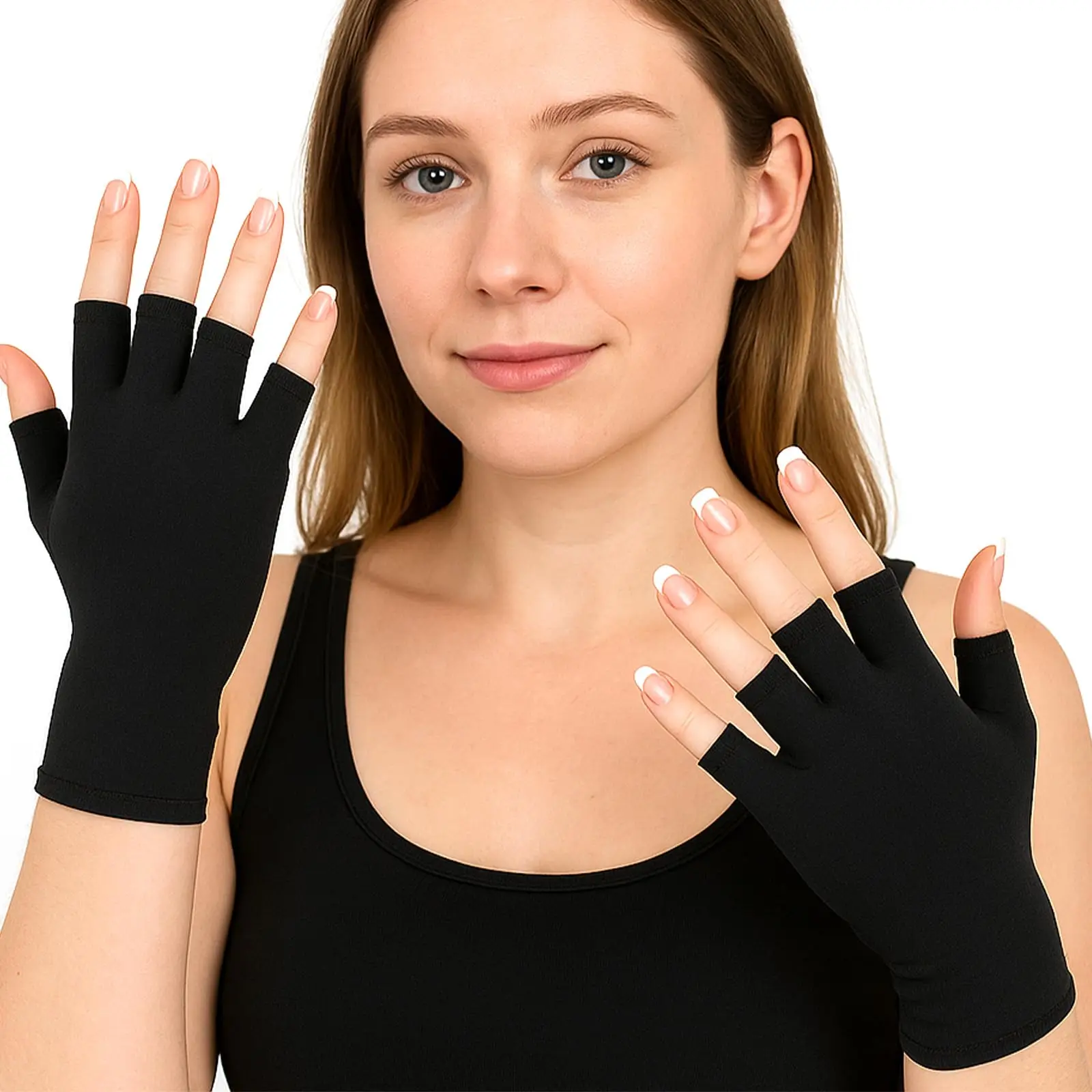 LULAA UV Protective Nail Gloves Fingerless Gloves with UV Protection for Gel Nail Lamps Suitable for Nail Salons and Beginners image 6